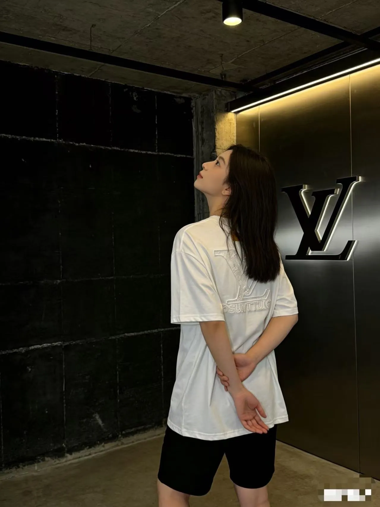 Louis Vuitton/Louis Vuitton chest dark pattern old flower embroidered short sleeves